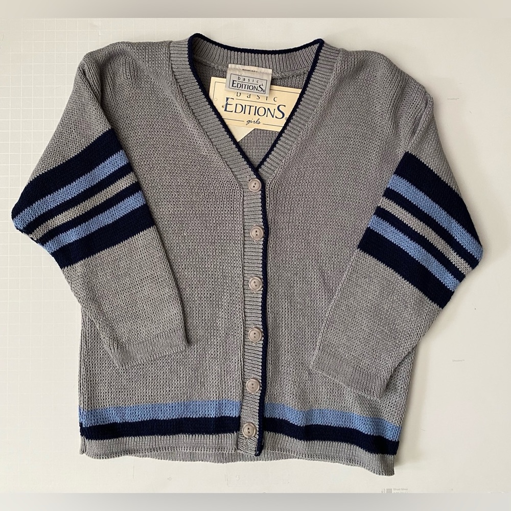 Vintage Basic Editions Youth Girls Sweater Cardigan size 7/8 NWT